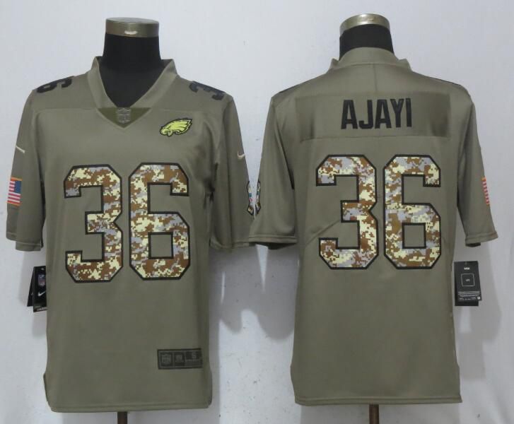Men Philadelphia Eagles #36 Ajayi Olive Camo Carson Salute to Service Nike Limited NFL Jerseys->philadelphia eagles->NFL Jersey